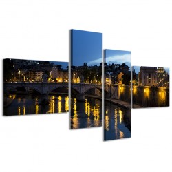 Quadro Poster Tela Tramonto sul Tevere 160x70 - 1