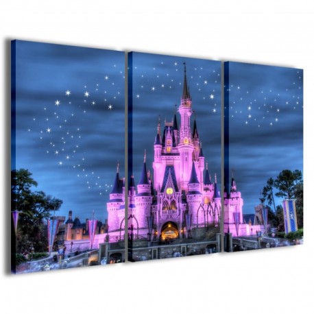 Quadro Poster Tela Fantasy Castle Colors 100x70 - 1