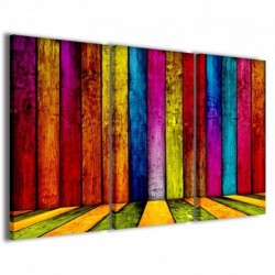 Quadro Poster Tela Multicolored Wooden 100x70