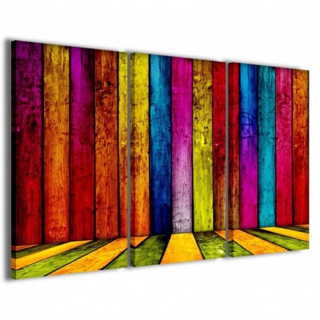 Quadro Poster Tela Multicolored Wooden 100x70 - 1