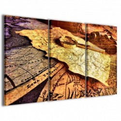 Quadro Poster Tela Mysterious Maps 100x70