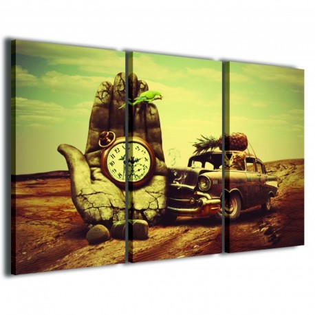 Quadro Poster Tela Surrealism Vintage Car 100x70 - 1