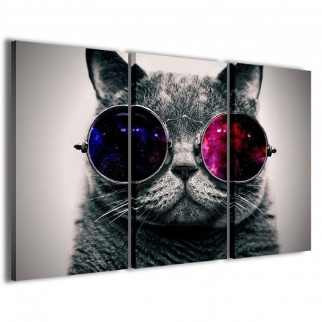 Quadro Poster Tela Cute Cat 100x70 - 1