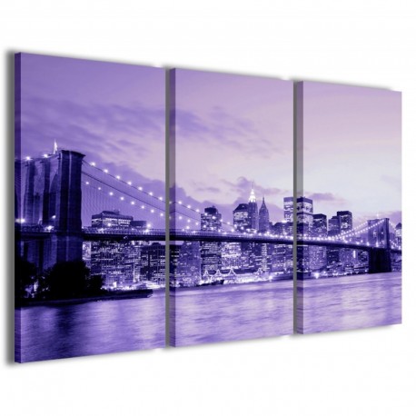 Quadro Poster Tela Blue Night Manhattan 100x70 - 1