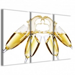 Quadro Poster Tela Champagne Composition 100x70