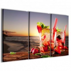 Quadro Poster Tela Cocktail Tropical 100x70