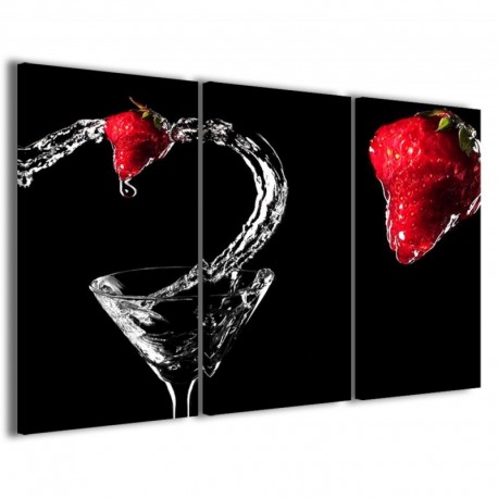 Quadro Poster Tela Strawberry Liquid Fantasy 100x70 - 1