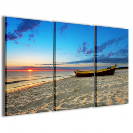 Quadro Poster Tela Boat on Sunset 100x70 - 1