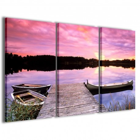 Quadro Poster Tela Boat on the Lake 100x70 - 1