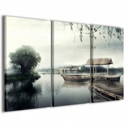 Quadro Poster Tela Rain In The Lake 100x70