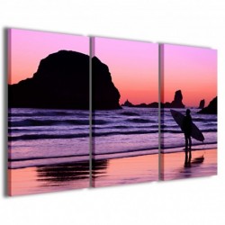 Quadro Poster Tela Surf Sunset 100x70 - 1