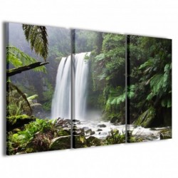 Quadro Poster Tela Waterfall In Forest 100x70